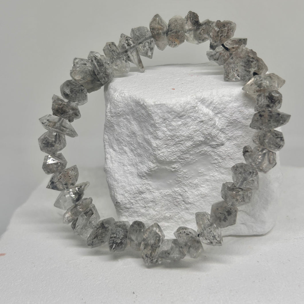 Herkimer Diamond Raw Elastic Bracelet